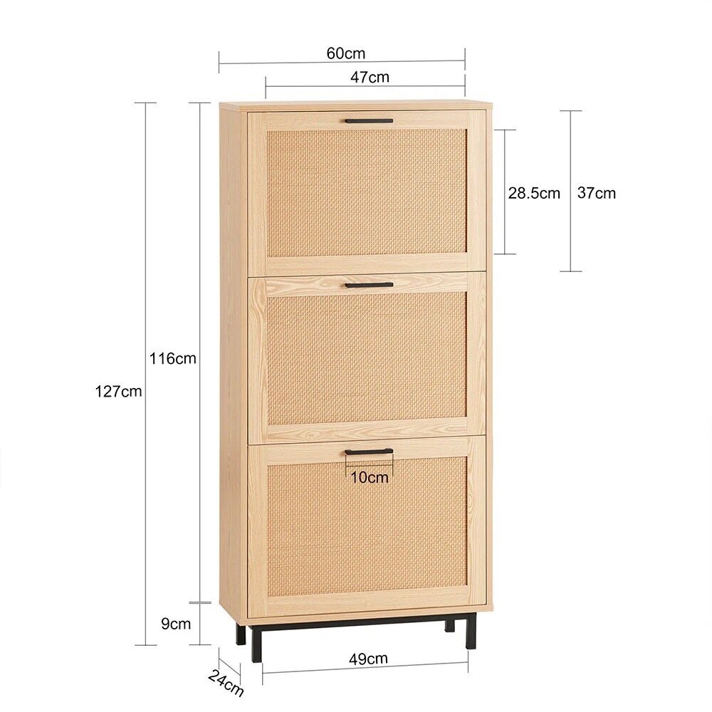 Kenkäkaappi 60x24x127 cm beige hinta ja tiedot | Kenkäkaapit ja -hyllyt | hobbyhall.fi