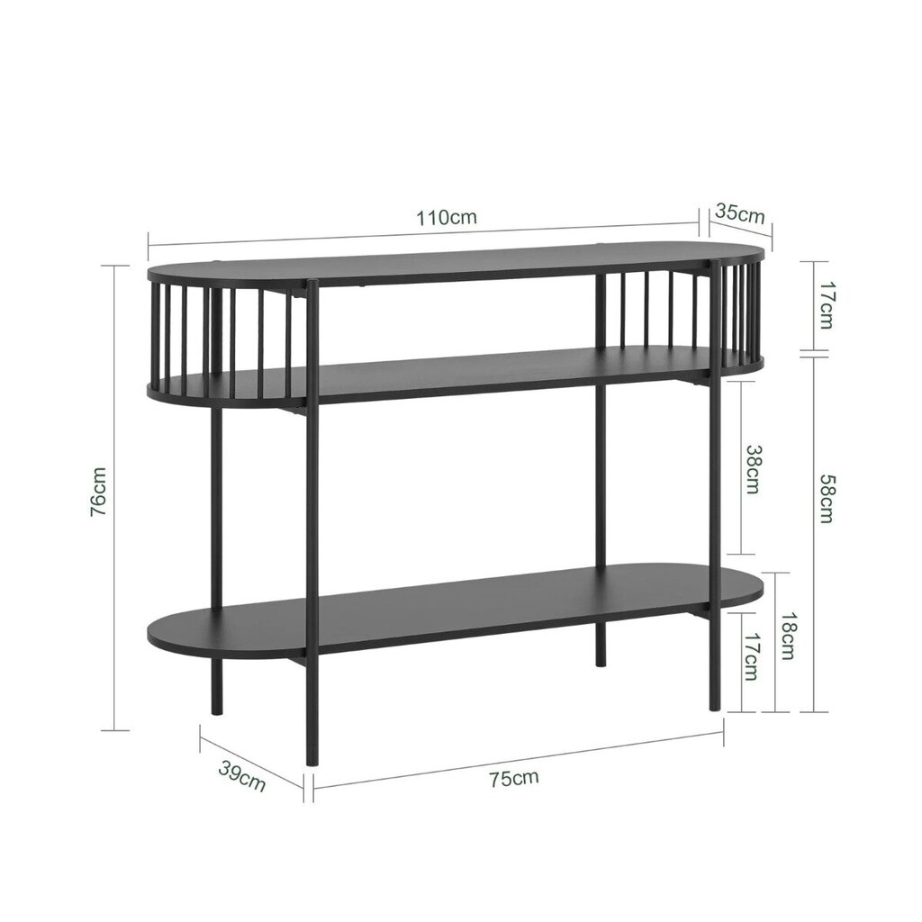 Konsolipöytä 110x35x76cm musta hinta ja tiedot | Sivupöydät | hobbyhall.fi