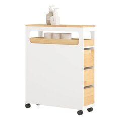 Kylpyhuonekaappi 23x65x82cm valkoinen/beige hinta ja tiedot | Kylpyhuoneen sisustus | hobbyhall.fi