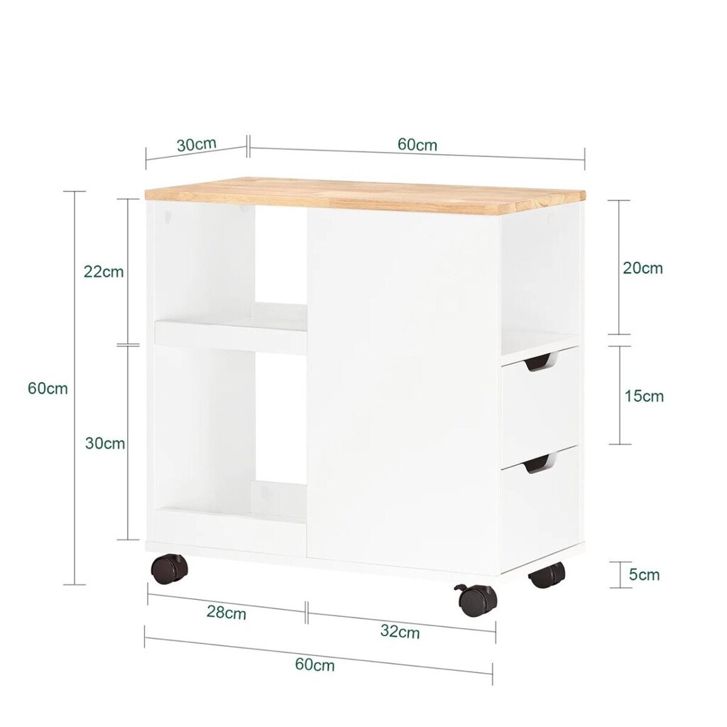 Sivupöytä 60x30x60cm valkoinen/beige hinta ja tiedot | Sohvapöydät | hobbyhall.fi