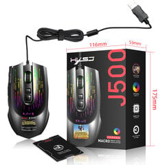 Langallinen pelihiiri, jossa erittäin tarkka anturi ja ergonominen muotoilu J500 Display Mouse 3325 Chip 10000Dpi hinta ja tiedot | Hiiret | hobbyhall.fi