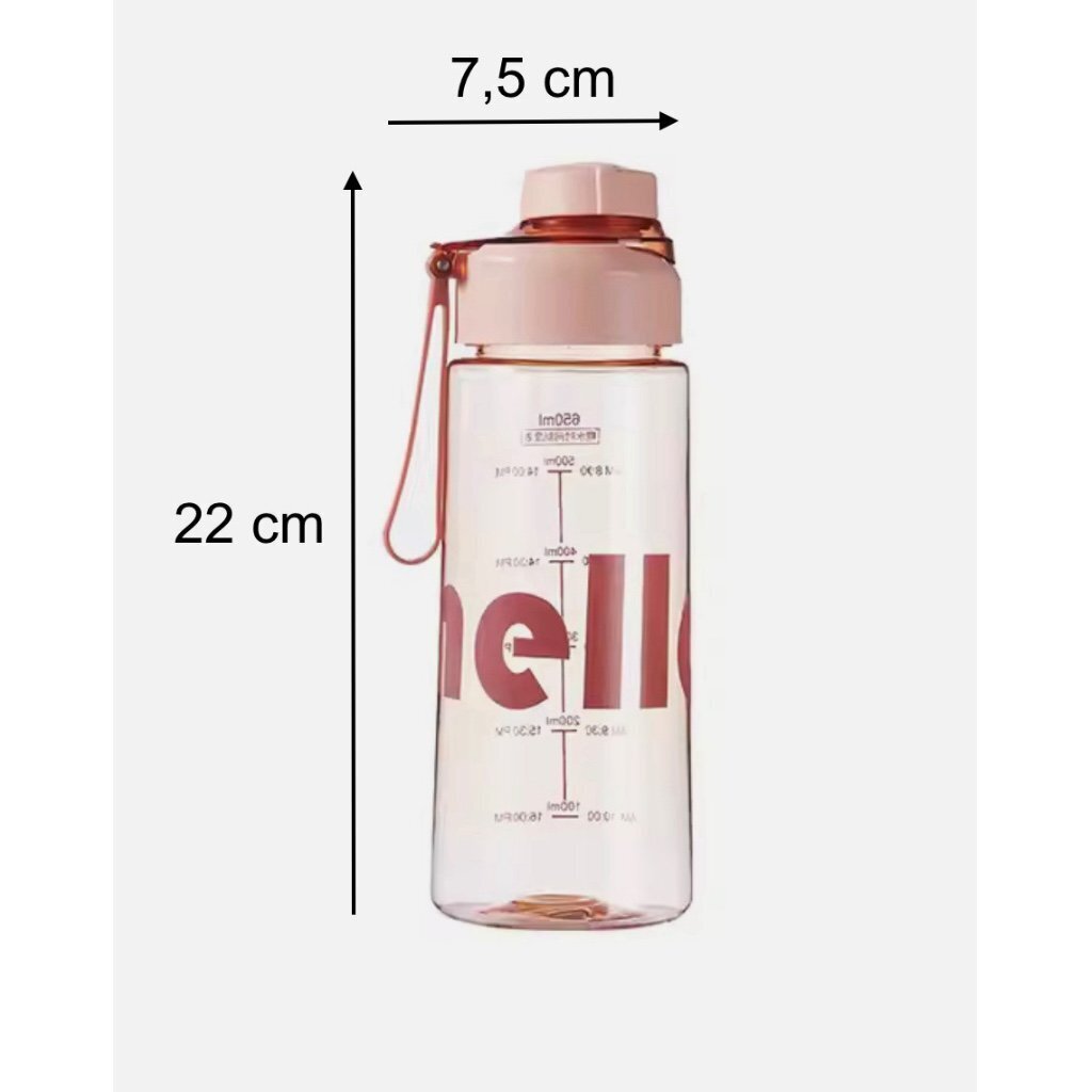 Vesipullo siivilällä, Hello, 650 ml, pinkki hinta ja tiedot | Juomapullot | hobbyhall.fi