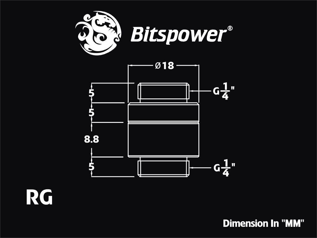 BitsPower connector 2x 1/4 "adapter - rotatable, Black matt (BP-MBRG) hinta ja tiedot | Vesijäähdytystarvikkeet | hobbyhall.fi