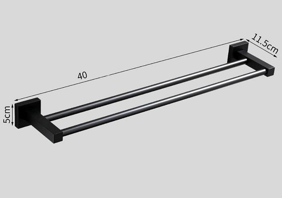 Musta pyyhetelineen ripustin, 40 cm hinta ja tiedot | Kylpyhuoneen sisustus | hobbyhall.fi