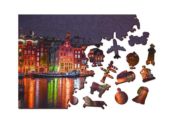 Puinen palapeli Night Amsterdam, 600 kpl hinta ja tiedot | Palapelit | hobbyhall.fi