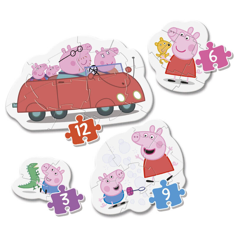 Pulmasarja Clementoni My First Puzzle Peppa Pig, 3-6-9-12 hinta ja tiedot | Palapelit | hobbyhall.fi