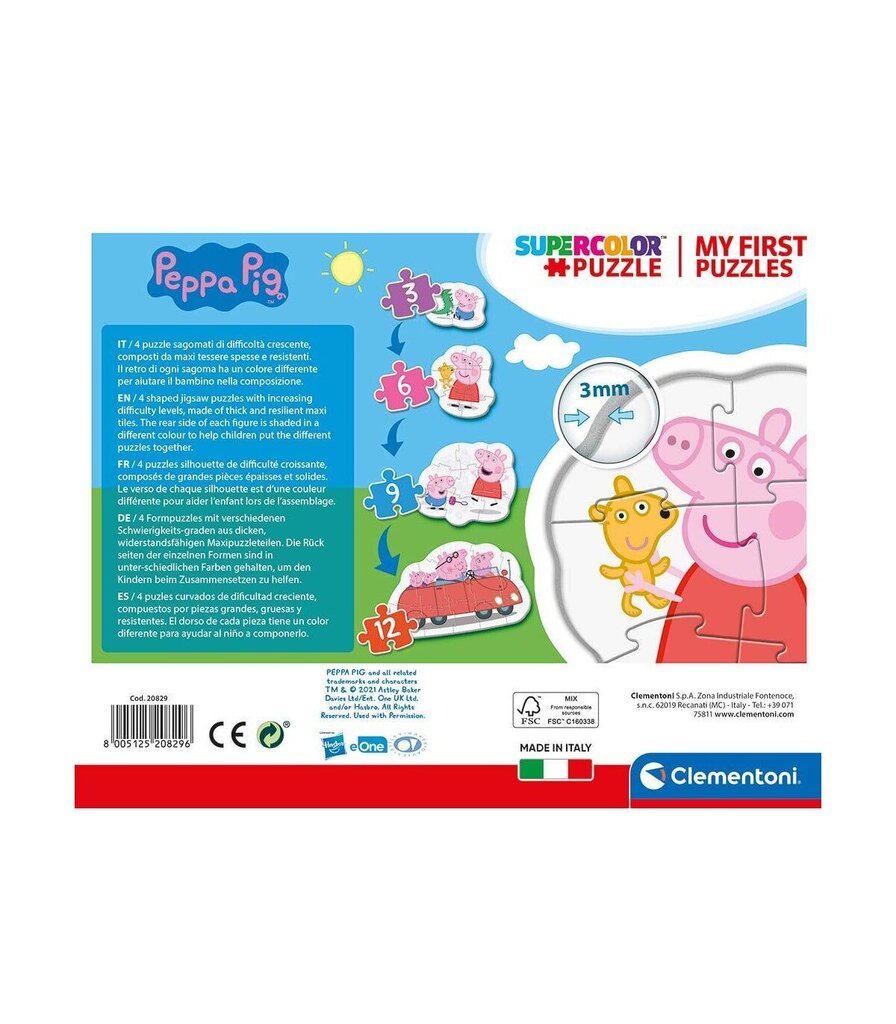 Pulmasarja Clementoni My First Puzzle Peppa Pig, 3-6-9-12 hinta ja tiedot | Palapelit | hobbyhall.fi