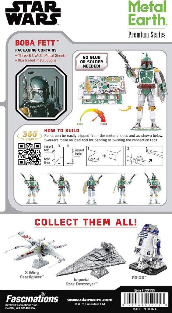 3D Puzzle Metal Earth Boba Fett™ hinta ja tiedot | Palapelit | hobbyhall.fi