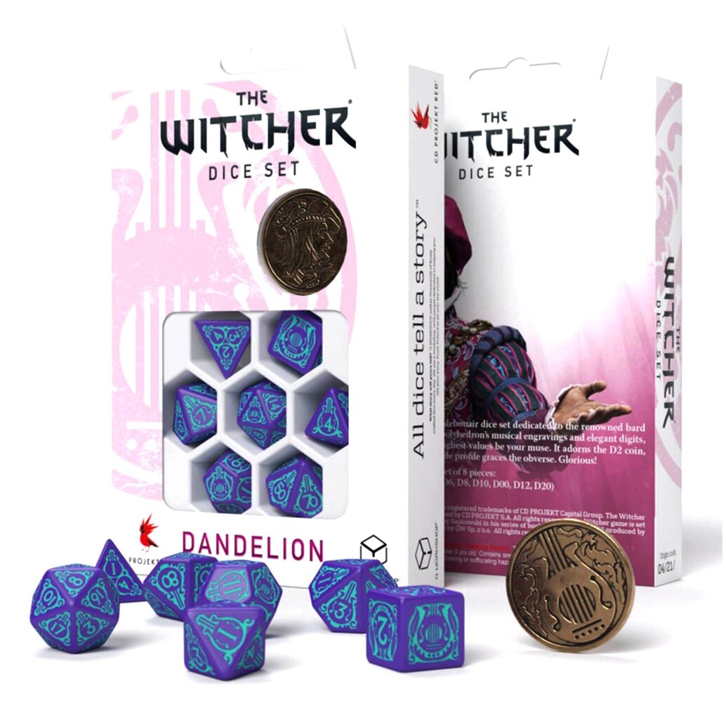 Noppasarja The Witcher Dandelion violetti ja turkoosi hinta ja tiedot | Lautapelit ja älypelit | hobbyhall.fi