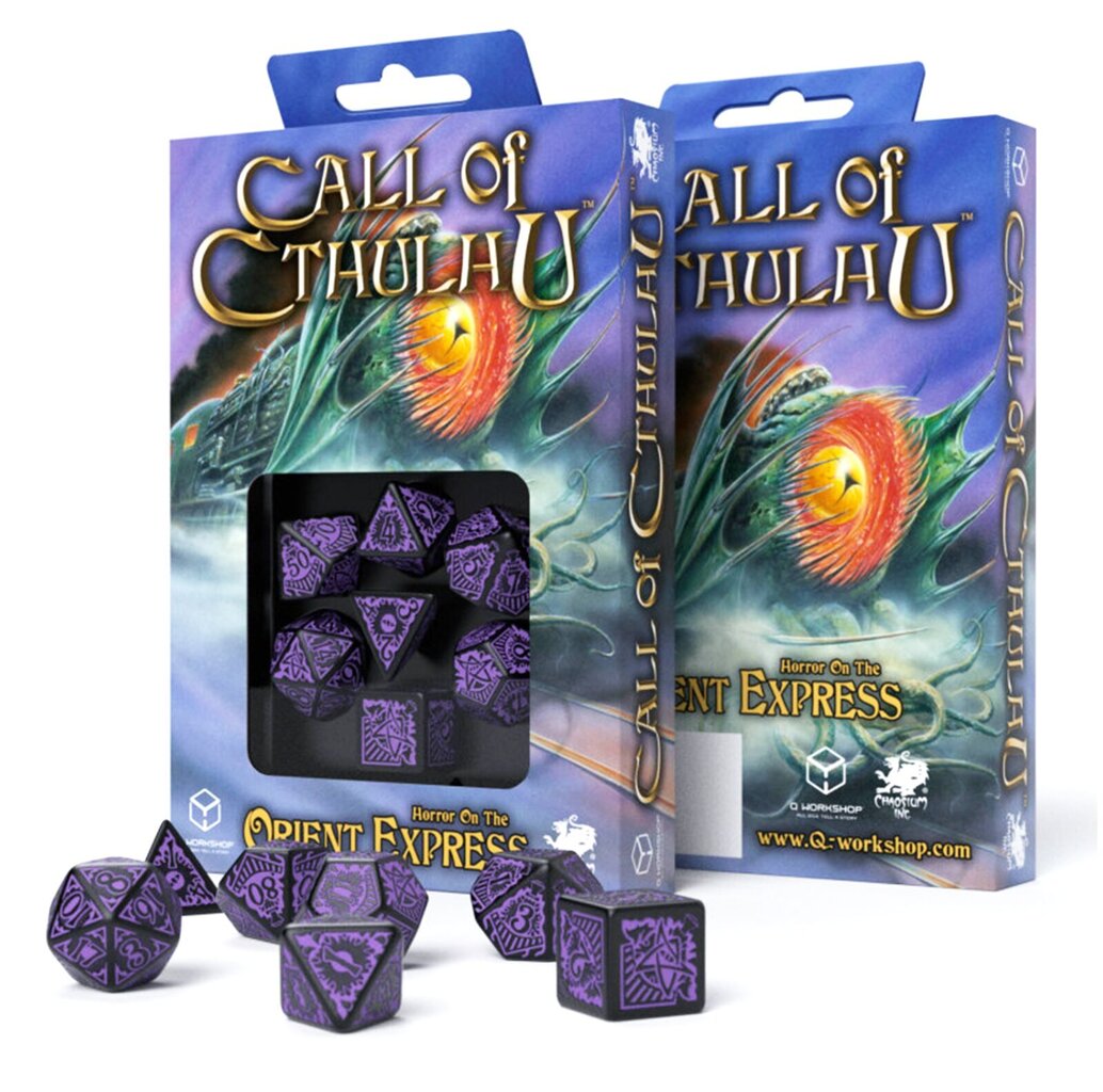 Noppasarja Call Of Cthulhu: Orient Express musta ja violetti hinta ja tiedot | Lautapelit ja älypelit | hobbyhall.fi