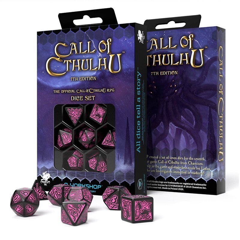 Call Of Cthulhu 7th Edition Dice Set, musta ja violetti) hinta ja tiedot | Lautapelit ja älypelit | hobbyhall.fi