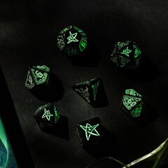 Call Of Cthulhu Dice Set, musta ja loisteputki hinta ja tiedot | Lautapelit ja älypelit | hobbyhall.fi