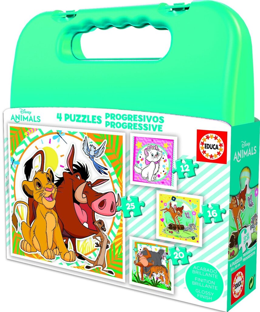 Palapelit Educa Disney Animals, 4 kpl. hinta ja tiedot | Palapelit | hobbyhall.fi