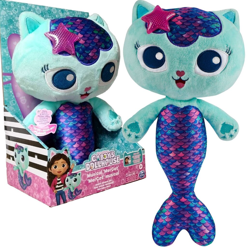 Interaktiivinen merenneitokissa SpinMaster Gabi Mermaid Cat House, 35 cm hinta ja tiedot | Pehmolelut | hobbyhall.fi