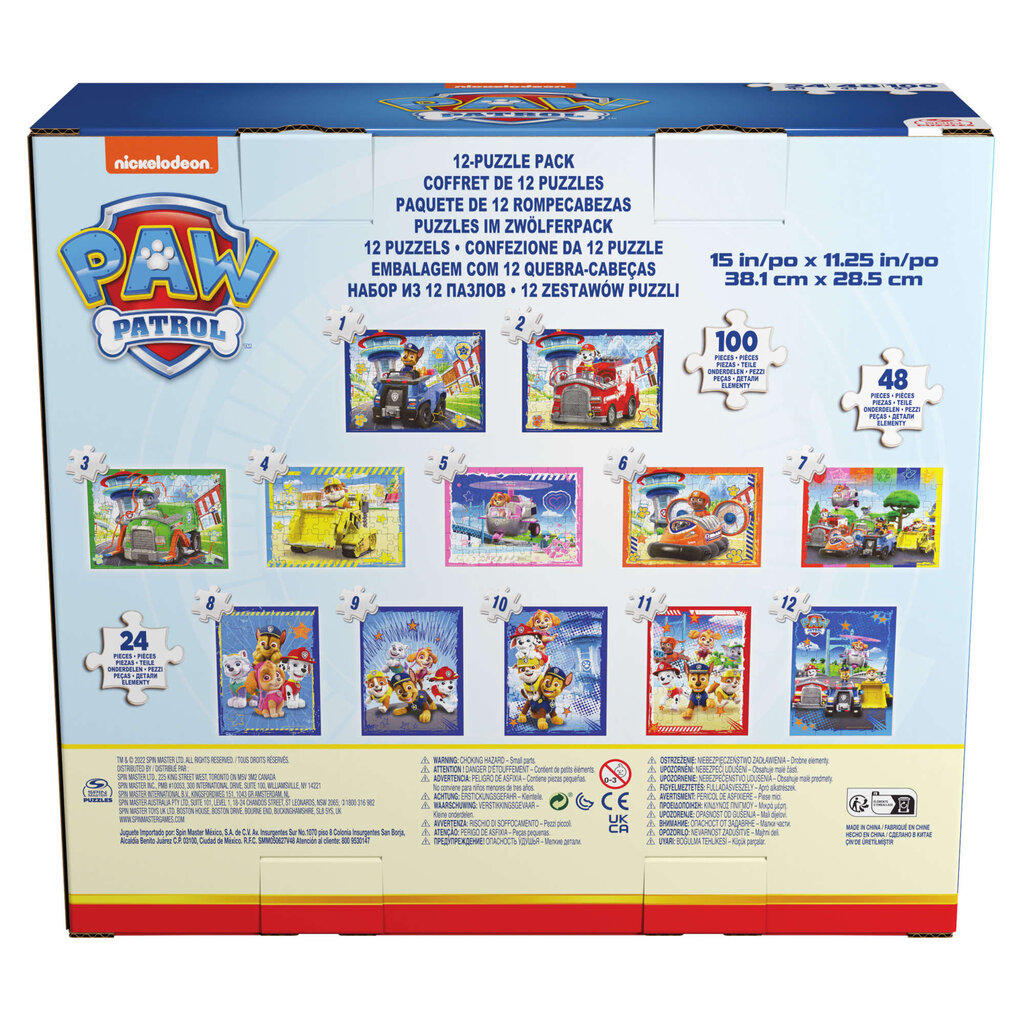 Pulmasarja Paw Patrol 12 palapeliä hinta ja tiedot | Palapelit | hobbyhall.fi