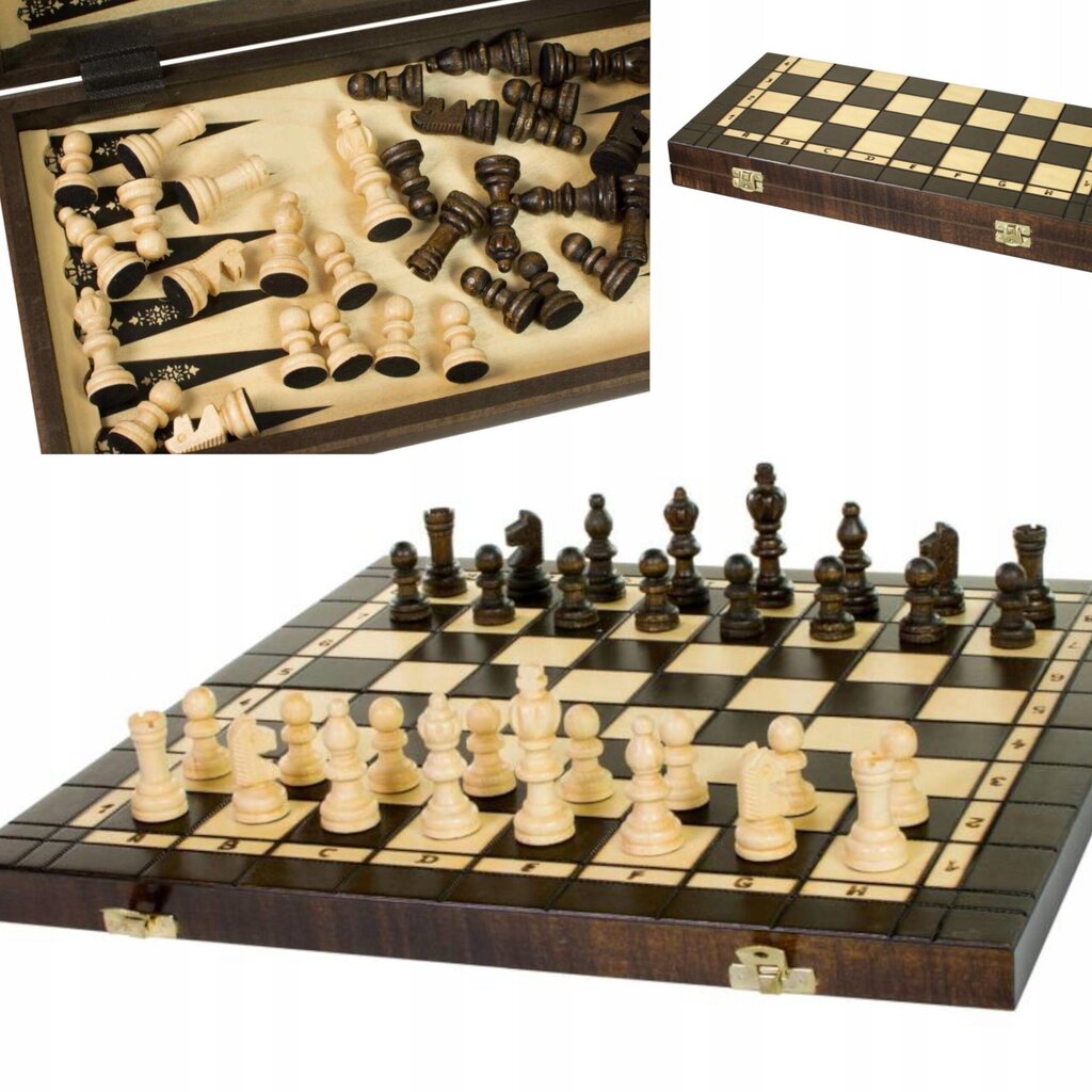 Setti shakkia, tammi ja backgammon Sunrise Chess & Games 3 in 1, 40 x 40 cm hinta ja tiedot | Lautapelit ja älypelit | hobbyhall.fi