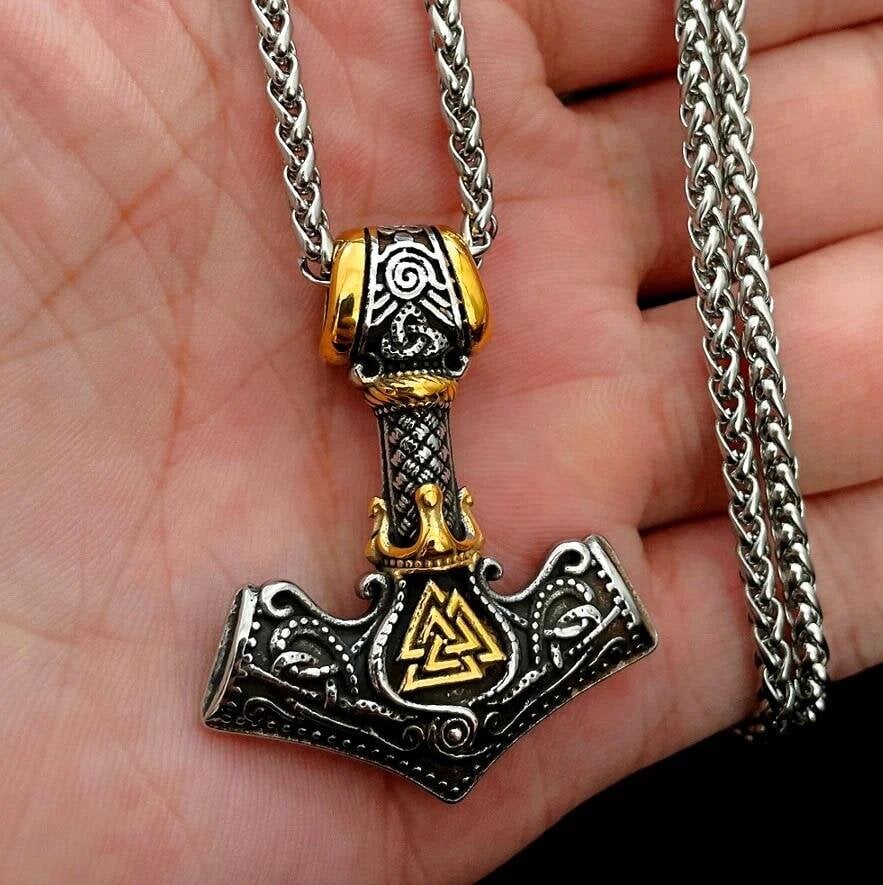 Miesten kaulakoru Hammer of THOR MJOLNIR, terästä hinta ja tiedot | Korvakorut | hobbyhall.fi