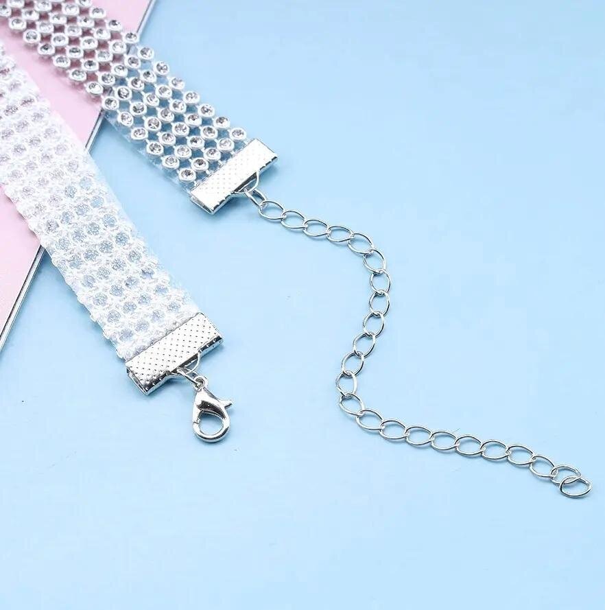 Hopeinen zirkonia choker kaulakoru hinta ja tiedot | Korvakorut | hobbyhall.fi