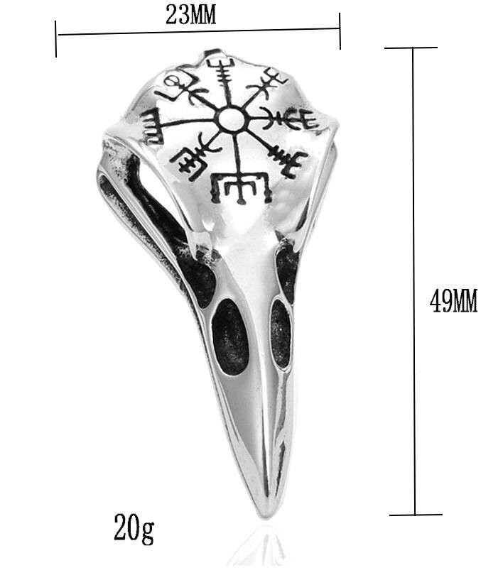 Miesten kaulakoru, kirurginen teräs, pohjoismainen hopeakallo-amuletti hinta ja tiedot | Korvakorut | hobbyhall.fi