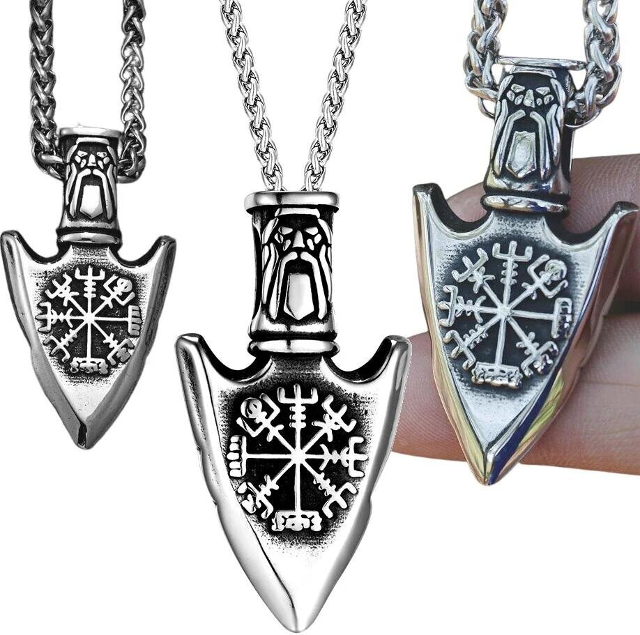 Miesten kaulakoru kirurgisesta teräksestä Viking Nordic amuletti nuolenpää hinta ja tiedot | Korvakorut | hobbyhall.fi