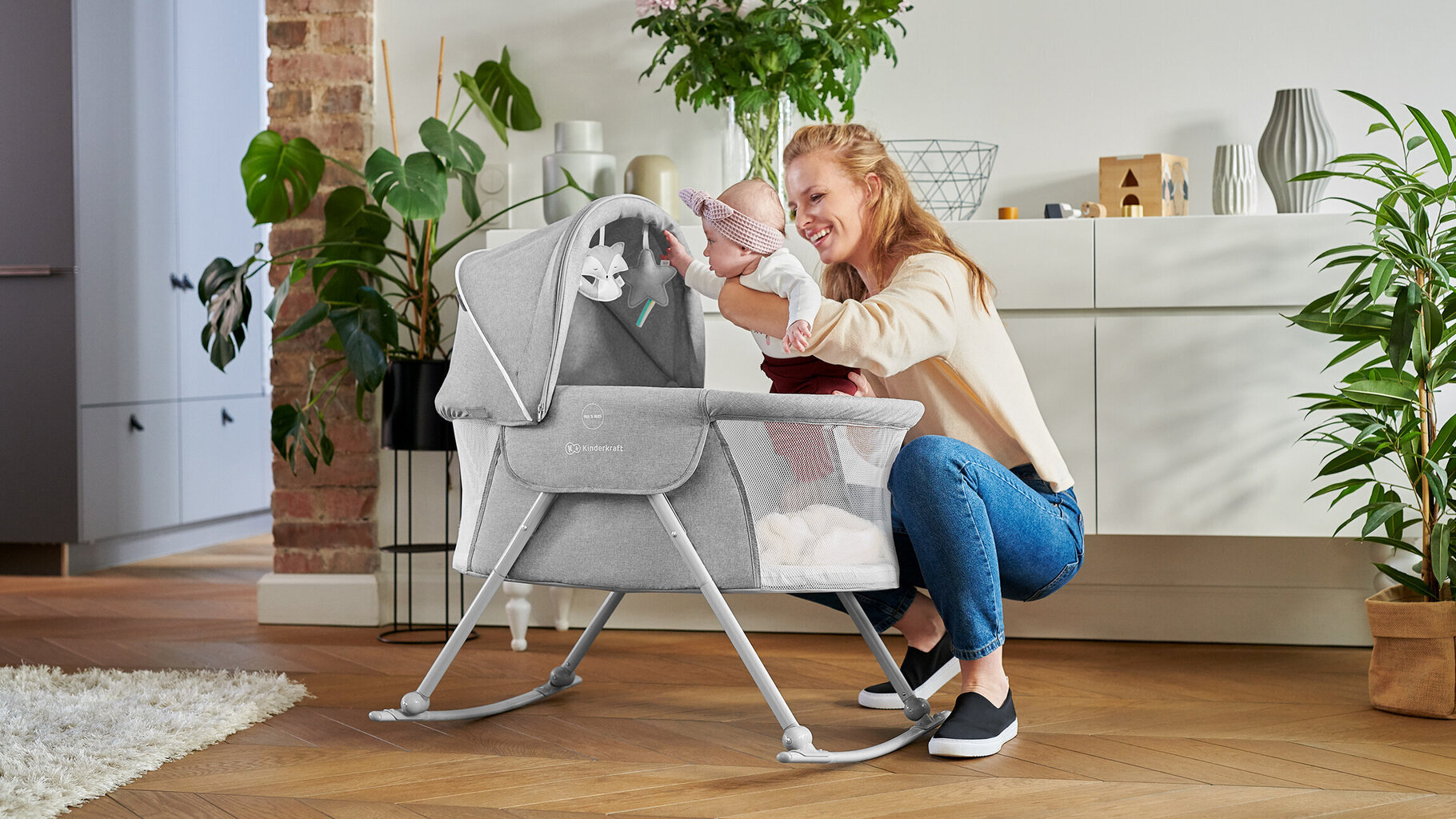 Matkasänky Kinderkraft Lovi, beige hinta ja tiedot | Matkasängyt | hobbyhall.fi