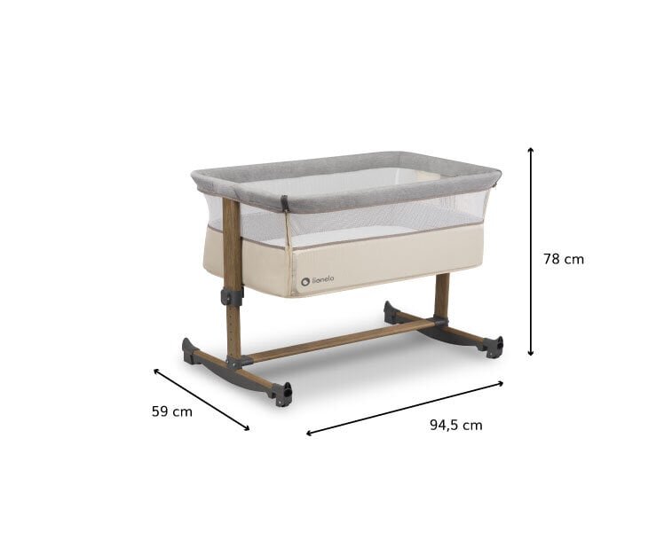 Pinnasänky Lionelo Leonie 3 in 1, Sand/Grey hinta ja tiedot | Matkasängyt | hobbyhall.fi