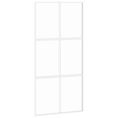 Liukuovi valkoinen 102,5x205cm lasi ja alumiini 155218 hinta ja tiedot | Sisäovet | hobbyhall.fi