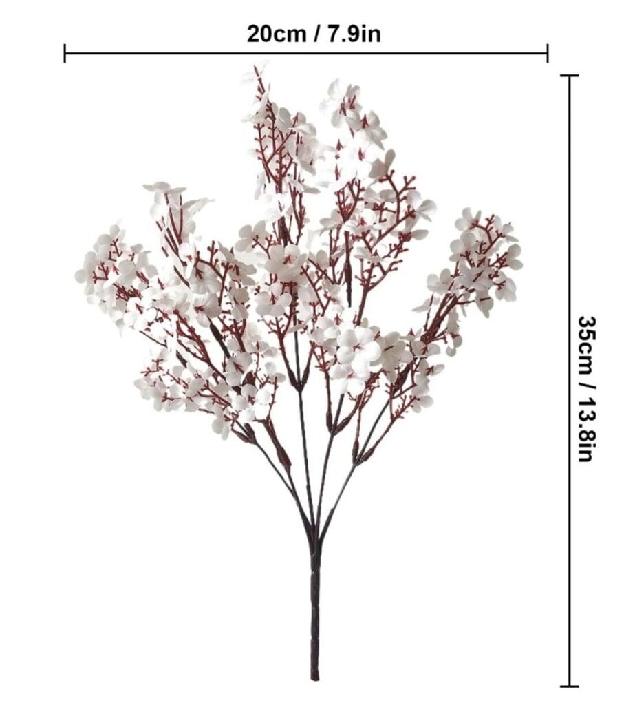 Valkoisia tekokukkia, 1 kpl, koristeellinen mirabelle-kirsikan oksa hinta ja tiedot | Keinotekoiset kukat | hobbyhall.fi