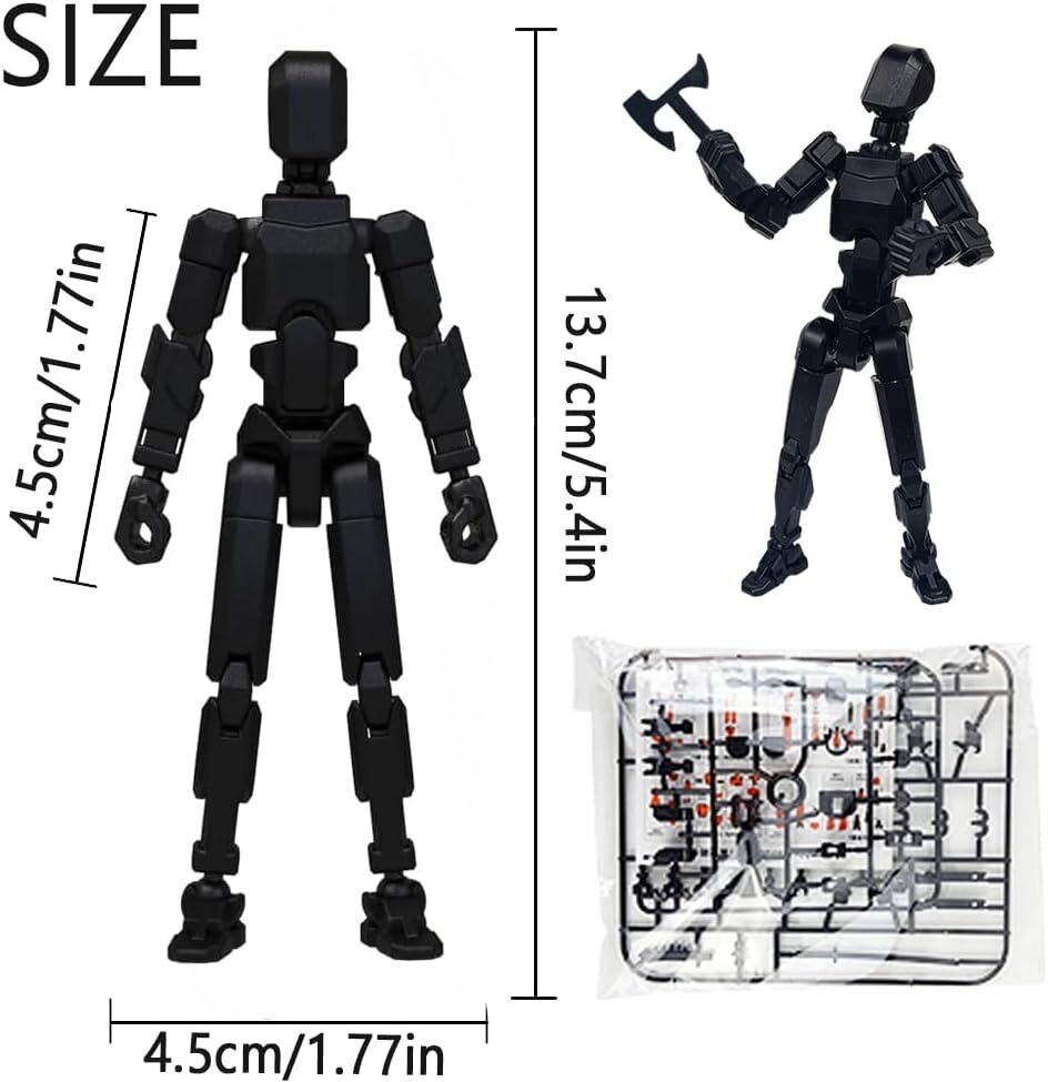 Titan13 Action Figuuri, Lucky Robot 13 Toimintafiguuri, 3D-tulostettu moninivelinen liikkuva robottitoimintahahmo, Dummy Robot 13 toimintafiguurit Pöytäkoristeet Pelilahjat hinta ja tiedot | Pehmolelut | hobbyhall.fi