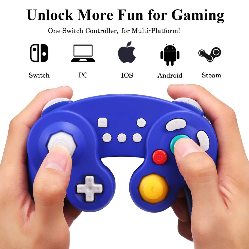 Bluetooth Gamecube Switch Pro -ohjain Nintendo Switchille, Wake Up, Motion, ,Värinä, Sininen hinta ja tiedot | Ohjain- ja laajennuskortit | hobbyhall.fi