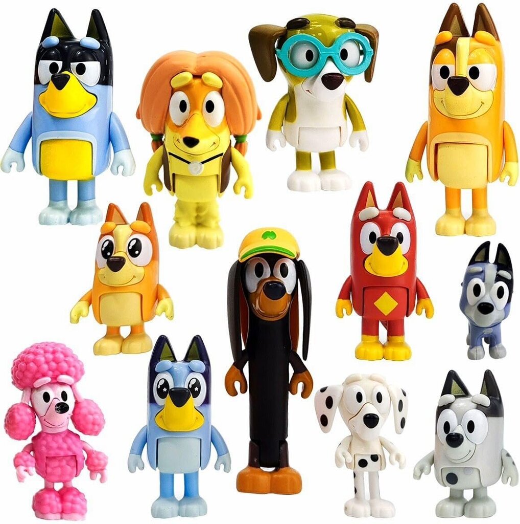 12kpl Bluey Bingo Family Figuuri Sarjakuva Anime Bluey PVC Toimintamalli Figuuri hinta ja tiedot | Pienoismallit | hobbyhall.fi