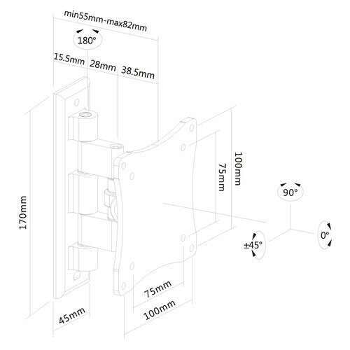 NewStar FPMA-W81, 10"-27" hinta ja tiedot | Näyttötelineet | hobbyhall.fi