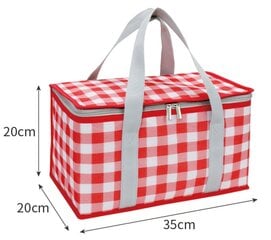 LUNCH BOX, iso, ruudullinen lämpöpussi, johon mahtuu ruokaa hinta ja tiedot | Kauppakassit | hobbyhall.fi