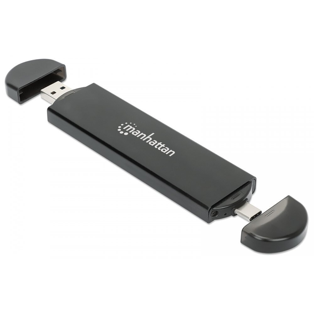 Ulkokuori Manhattan USB-C / A 3.2 Gen2 M.2 NVMe -asema, SATA SSD hinta ja tiedot | Ulkoisten kovalevyjen kotelot | hobbyhall.fi