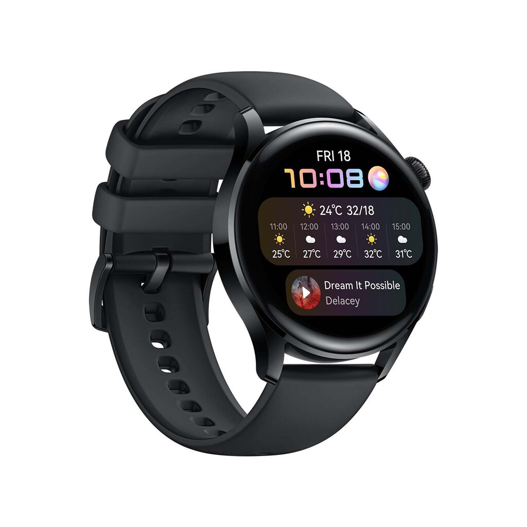 Huawei Watch 3 LTE älykello - musta hinta ja tiedot | Älykellot | hobbyhall.fi