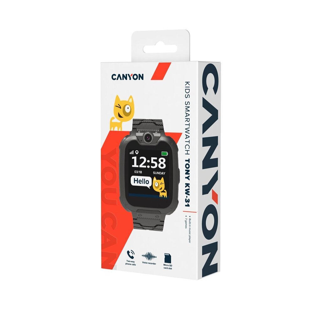 Canyon Tony KW-31 lasten älykello , black hinta ja tiedot | Älykellot | hobbyhall.fi