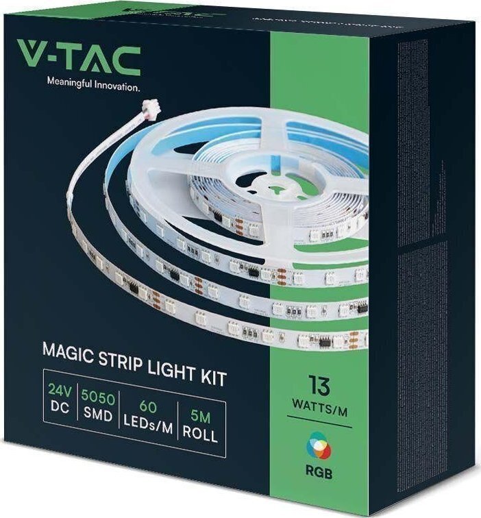 LED-nauha Magic V-Tac WIFI kaukosäätimellä, 13W/m, RGB, 24V, IP65, 5 m hinta ja tiedot | LED-valonauhat | hobbyhall.fi