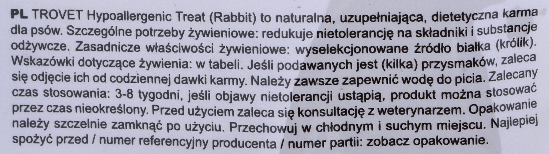 Trovet Hypoallergeeninen herkku HRT kanin kanssa, 250 g hinta ja tiedot | Koiran herkut | hobbyhall.fi