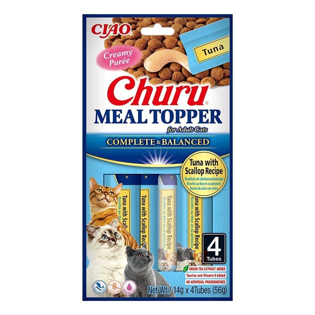 Inaba Churu Meal Topper tonnikalalla ja kampasimpukoilla, 4x14 g hinta ja tiedot | Kissan herkut | hobbyhall.fi