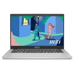 MSI Modern 14-044XES 14" AMD Ryzen 5-7530U 8 Gt RAM 512 Gt SSD 8 Gt hinta ja tiedot | Kannettavat tietokoneet | hobbyhall.fi