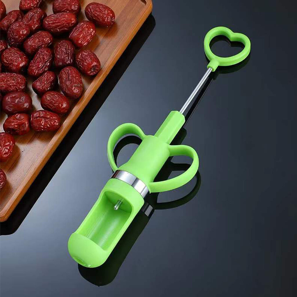 Jujube Corer Seed Remover Fruit Pitter Kotitalouksien ytimenpoistotyökalu taateleille Hawthorns Kirsikat Sydämenmuotoinen Vihreä Vapaa koko hinta ja tiedot | Keittiövälineet | hobbyhall.fi