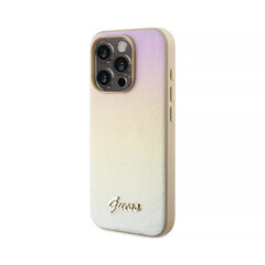 Alkuperäinen GUESS (Saffiano Iridescent Script) iPhone 15 Pro (6,1") - Kulta hinta ja tiedot | Puhelimen kuoret ja kotelot | hobbyhall.fi