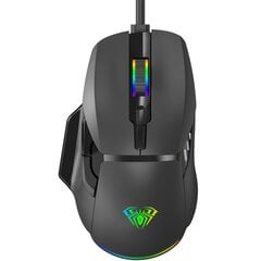 Aula F815 RGB Langallinen USB-peliohjain 7 painikkeella / makroilla 12800dpi Musta hinta ja tiedot | Hiiret | hobbyhall.fi