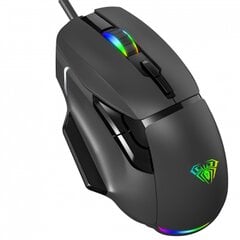 Aula F815 RGB Langallinen USB-peliohjain 7 painikkeella / makroilla 12800dpi Musta hinta ja tiedot | Hiiret | hobbyhall.fi