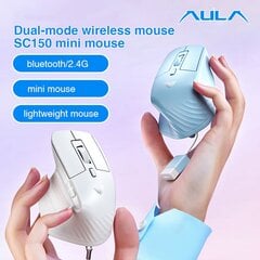 Aula SC150 Super Mini 2in1 2.4G Langaton / Bluetooth + USB Johdollinen hiiri, jossa akku, Vaaleanpunainen hinta ja tiedot | Hiiret | hobbyhall.fi