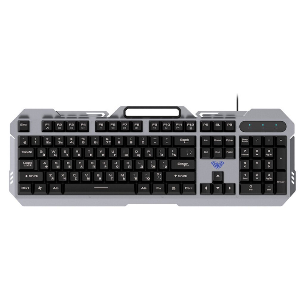 Aula F2023 Wired Membrane Gaming näppäimistö (EN/RU) 104 painikkeella (metallirunko) puhelintelineellä hinta ja tiedot | Näppäimistöt | hobbyhall.fi