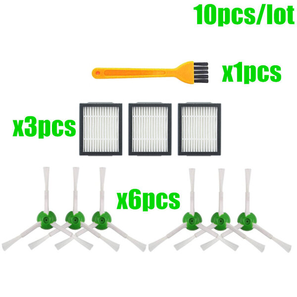 Hepa-suodatin + sivuharja + harjarulla + pölypussit iRobot Roomba i7 E5 E6 I -sarjan robottipölynimurin varaosien vaihto