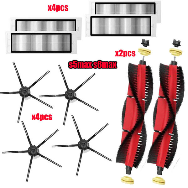 Xiaomi Roborock S5 Max S6 S50 S51 S55 pölynimurin osatarvikkeet HEPA-suodatin + sivuharja + pääharja + moppiliinat