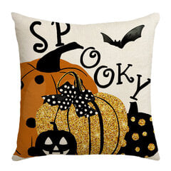 Happy Halloween Musta Kissa Trick or Treat Tyynynpäällinen, 18 x 18 tuuman Ghost Kurpitsa Lepakko Sohva Tyynynpäällinen hinta ja tiedot | Koristetyynyt ja tyynynpäälliset | hobbyhall.fi