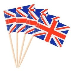 100 kpl Union Jack Mini Liput Käsikäyttöiset Brittiläiset hammastikku Liput Cupcake Toppers Liput Hedelmätikku Juhlakoristeet hinta ja tiedot | Keittiövälineet | hobbyhall.fi